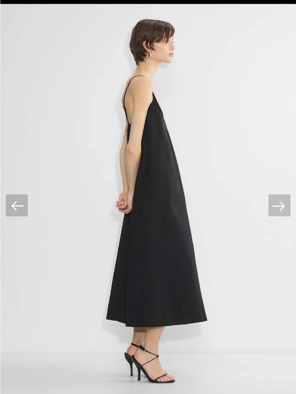 Aritzia Black Midi Slip Dress - Picture 2 of 3
